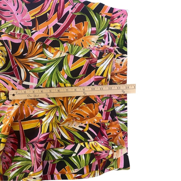 Ashley Stewart Pants Women’s 18 Vibrant Tropical Linen Blend Light Flowy Comfort - Picture 9 of 10